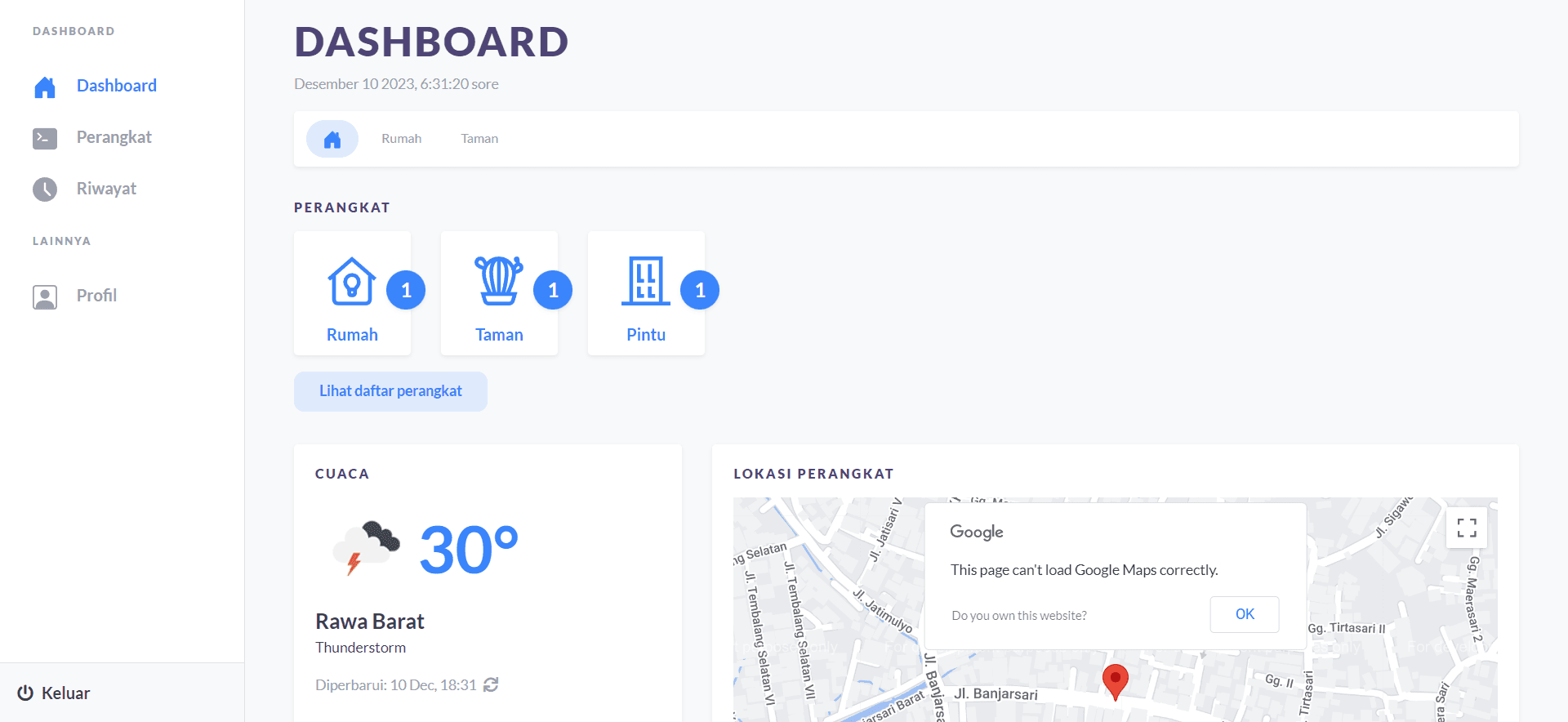 IoT Recapitulation Data Dashboard